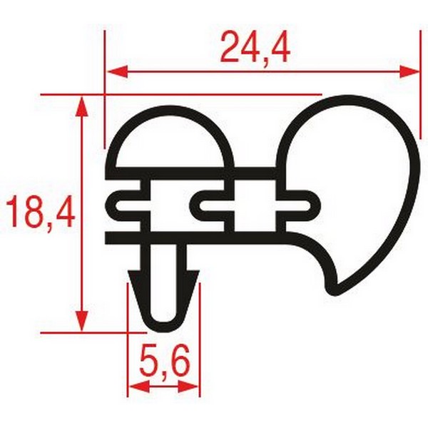 Joint de porte de  frigo MODULAR tronçon 2 m à clipser PIECE D'ORIGINE