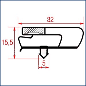 Joint EDENOX 12038156  6045010119  BU.349  à encastrer magnétique 590x390 mm  PIECE D'ORIGINE