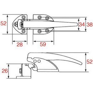 Fermeture UNIVERSEL 930 avec Accrochage  L150  h52 mm