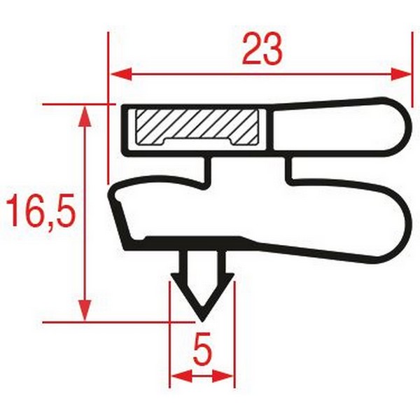 Joint à encastrer magnétique  HORECA SELECT 1725x745 mm  PIECE D'ORIGINE