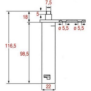 Charnière Intertecnica R020109 28L encastrée de porte de frigo PIECE D'ORIGINE