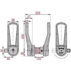 Fermeture STUV 3.31.0655.1 à droite épaisseur de  porte  120 mm PIECE D'ORIGINE