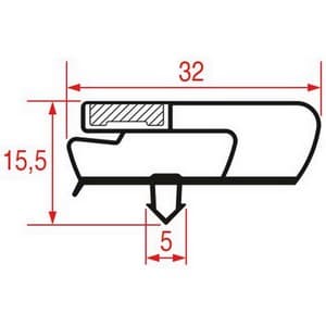 Joint  Efficold BU.780 à encastrer magnétique 590x470 mm PIECE D'ORIGINE