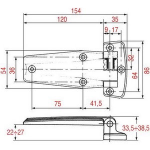 Charnière de chambre froide FERMOD 007200128 720.02 720  PIECE D'ORIGINE 