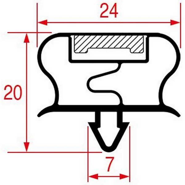 Joint de porte de  frigo ASCASO BU.664 tronçon 2,5 m PIECE D'ORIGINE