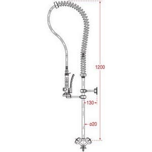 Douche vaisselle monotrou sky RDF RUB.DEL FRIULI 00958401 00901124 00904124+00201003 0095.0056 00981100+00201003 PIECE D'ORIGINE