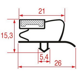 Joint Universel de porte de frigo tronçon 2 m profil 1013 à clipser PIECE D'ORIGINE