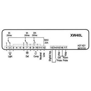 Thermostat régulateur électronique DIXELL XW40L-5N0C1X0WG5QBNC500-S00  PIECE D'ORIGINE