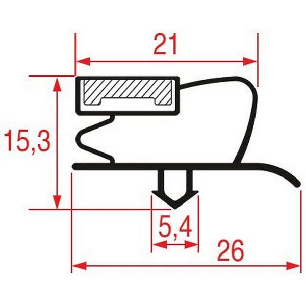 Joint Universel de porte de frigo tronçon 2 m profil 1013 à clipser PIECE D'ORIGINE