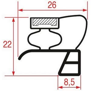 Joint Universel  encastrer avec bande magntique 1002 - 2000 mm PIECE D'ORIGINE