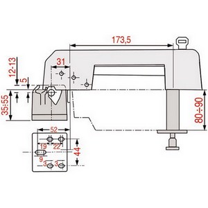 Fermeture GERMANI 5270/C-2V de chambre froide épaisseur porte 80-90 mm PIECE D'ORIGINE