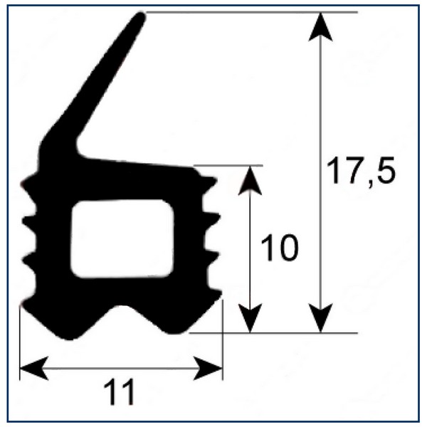 Joint porte LF 3786733   profil 2708 lar. 565mm L 780mm dimension extérieure  