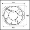 Ventilateur octogonal Ebmpapst type W2E142-CC15-16 14 W 172mm