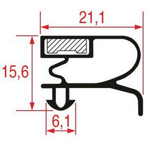 Joint de porte de  frigo ASCASO BU.618 tronçon 2 m PIECE D'ORIGINE