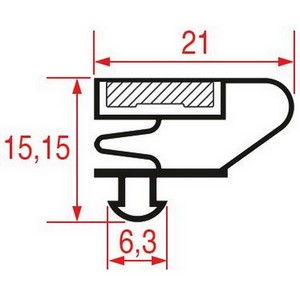 Joint ASCASO BU.597 de porte de  frigo ASCASO tronçons 2m profil 9704 à clipser PIECE D'ORIGINE