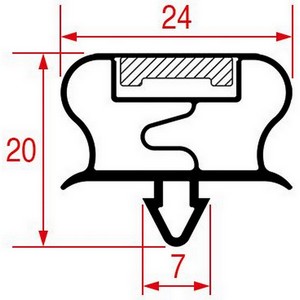 Joint de porte de  frigo ASCASO BU.664 tronçon 2,5 m PIECE D'ORIGINE