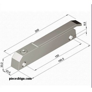 Fermeture ERGO 6188 grise Rahrbach 6188-020250 pour porte de frigo poignée avec serrure et gâche PIECE D'ORIGINE